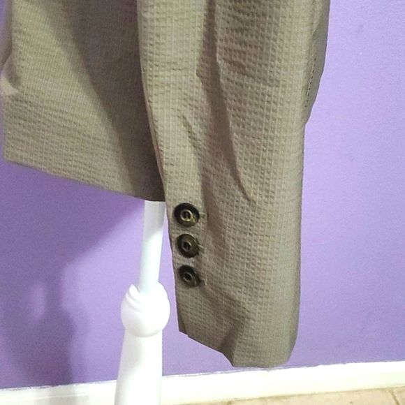 Classiques Entier Dark Taupe Long Sleeve Textured Virgin Wool Blend Suit Jacket - Picture 7 of 12